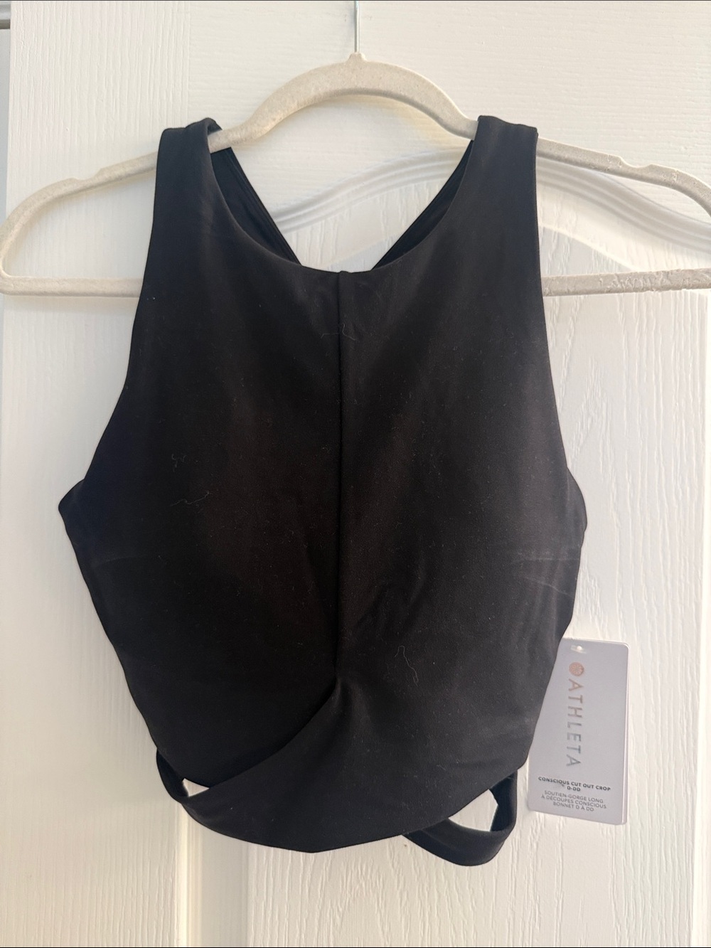 Athleta Black Conscience Cut Out Crop D-DD Tank Top